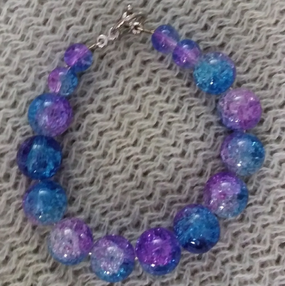 Purple/ blue beaded bracelet